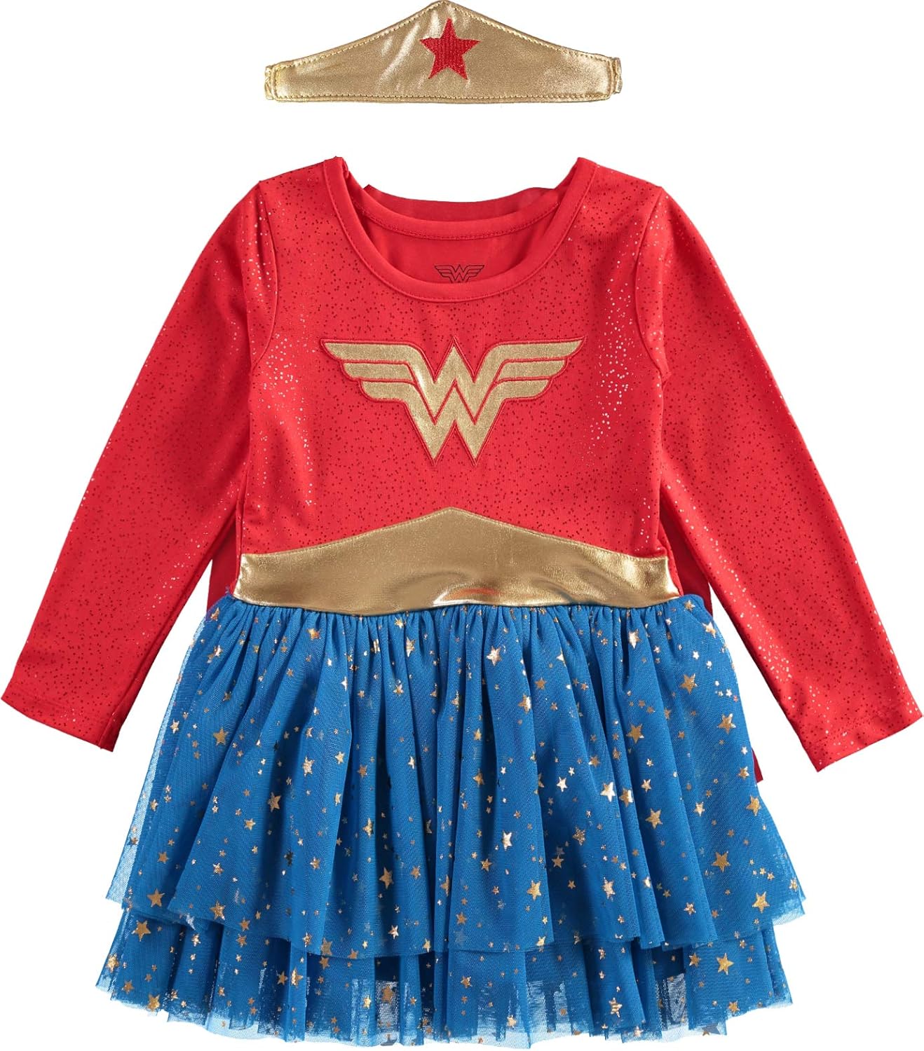 DC Comics Baby Wonder Woman Dress with Tiara and Cape Red Blue 18 Months