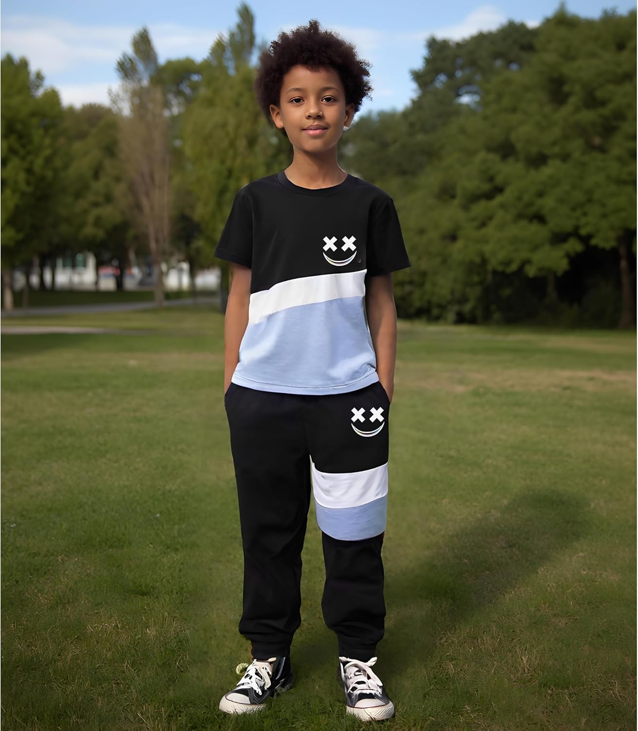 Vitalique Boys 6-12 Years Color Block Outfit Set