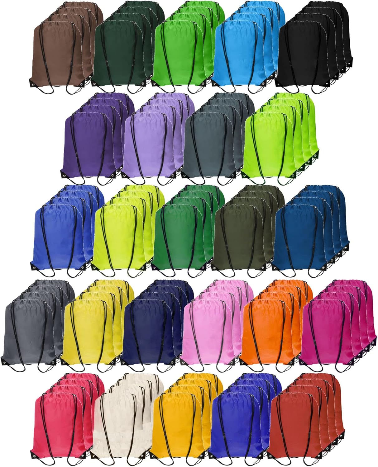 Drawstring Bags Bulk 100PCS 25 Colors for Gym Travel