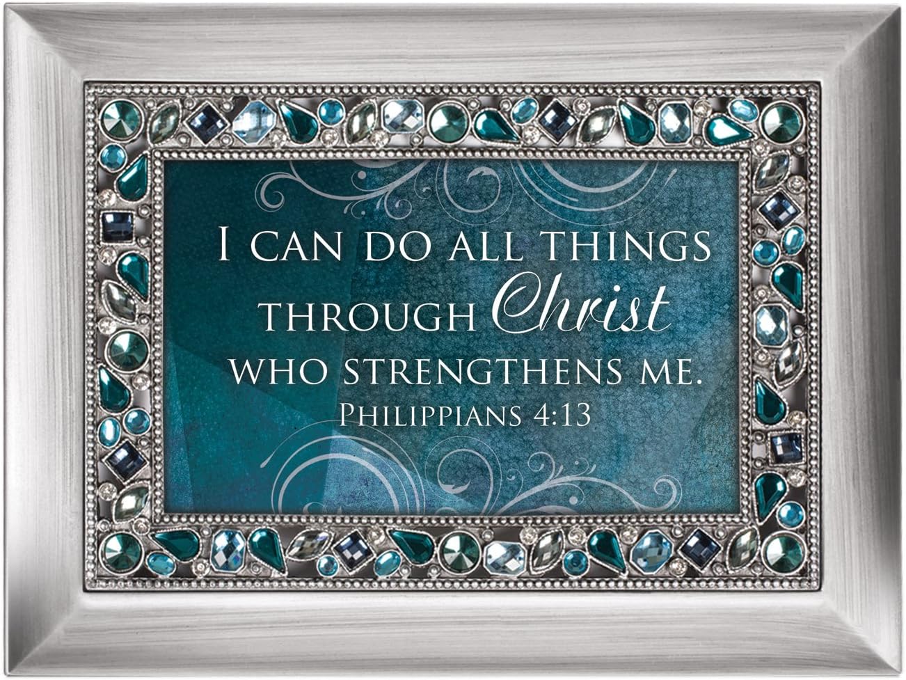 Cottage Garden Can Do All Things Through Christ Jewelry Box