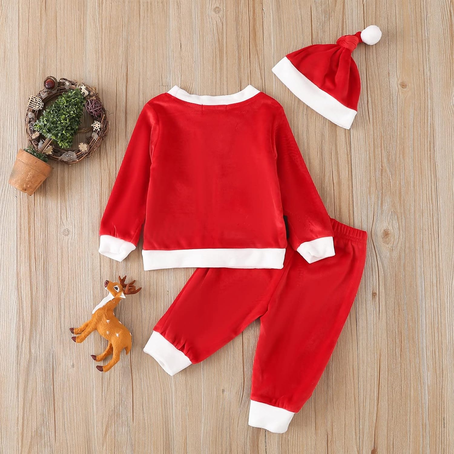 Santa Baby Outfit for Newborn Boys and Girls Winter Christmas Clothing Set