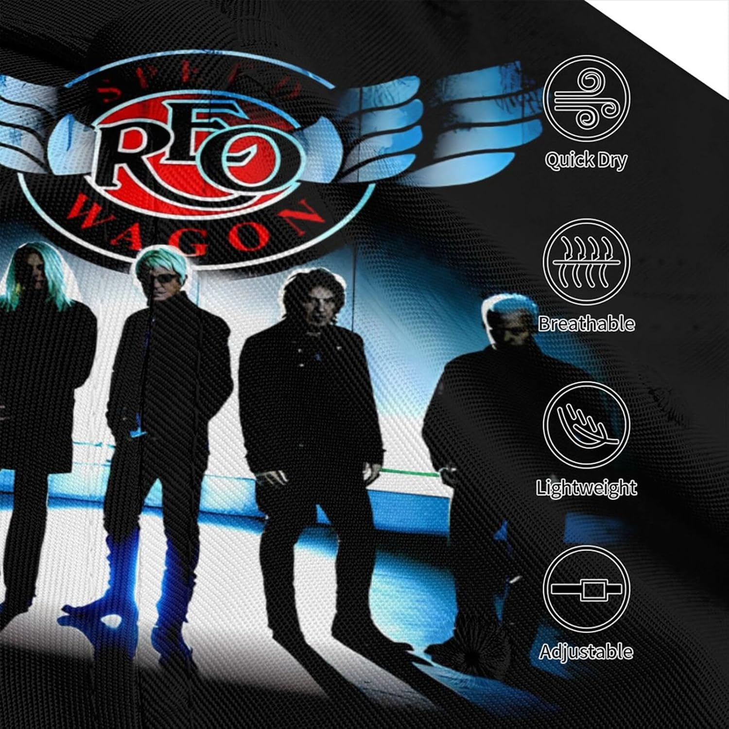 BESUCHER REO Rock Music Speedwagon Baseball Cap Adjustable Hat Casual Outdoor Sun Chapeau Unisex Black