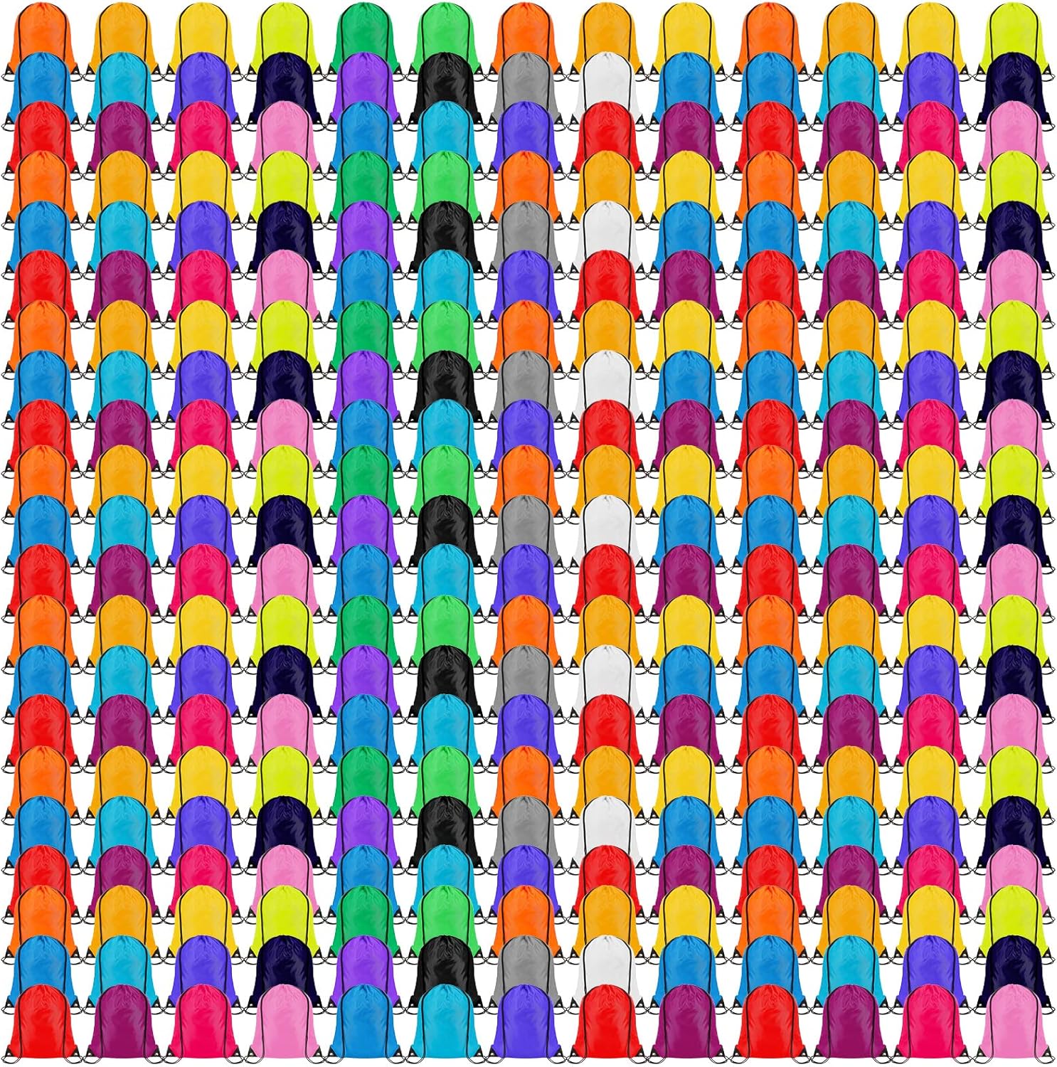 Kacctyen 400 Pcs Drawstring Backpack Bulk Set 18 Colors