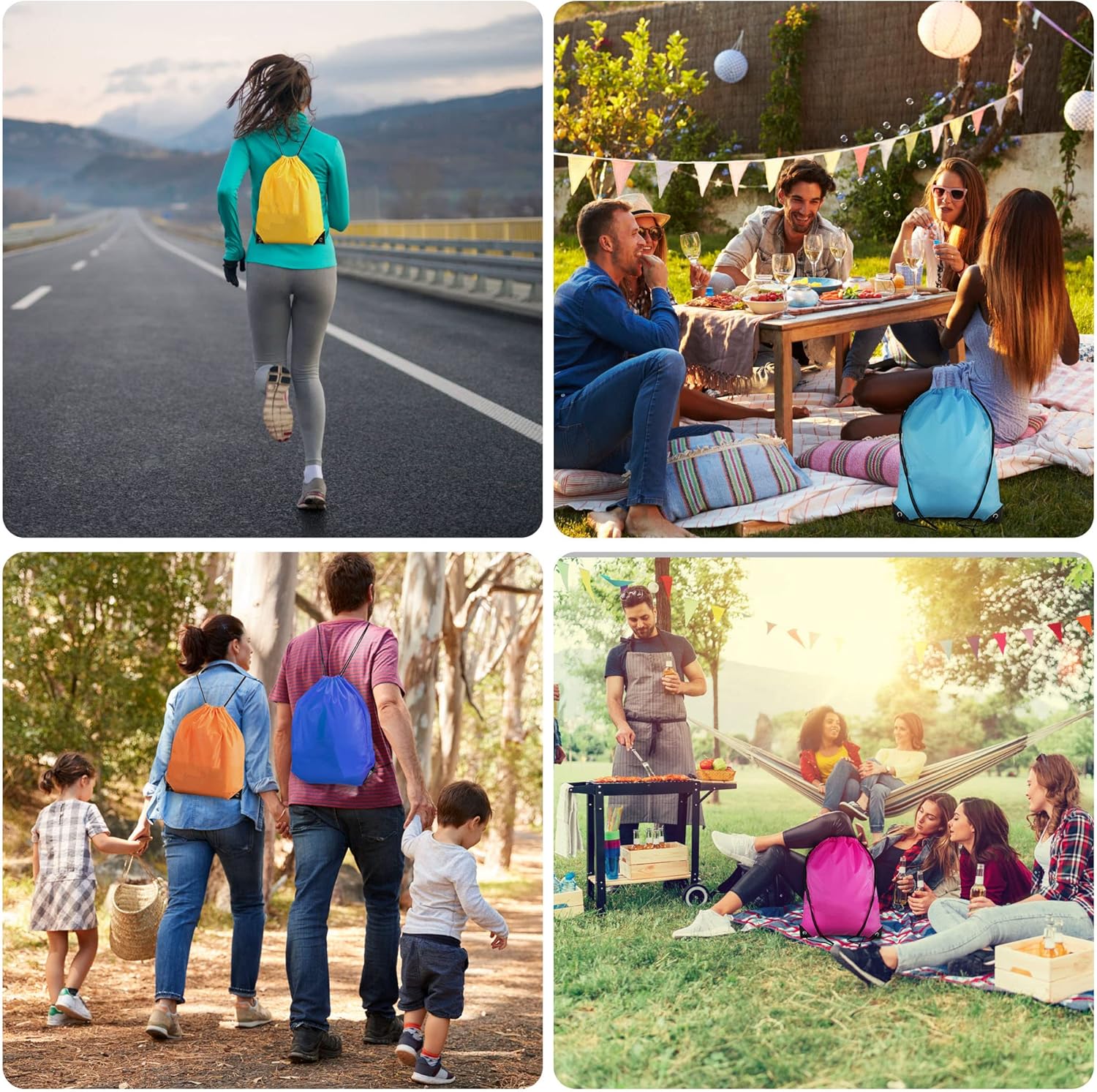 Drawstring Bags Bulk 100PCS 25 Colors for Gym Travel