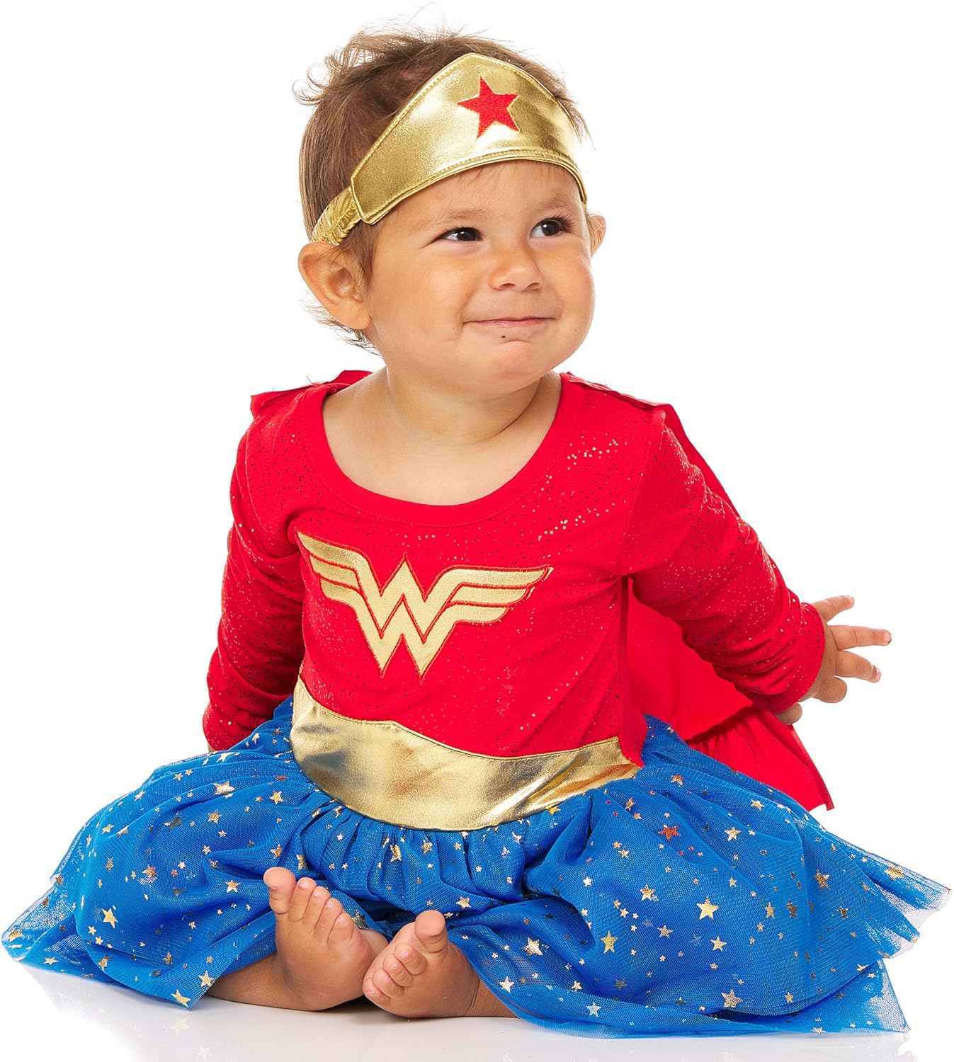 DC Comics Baby Wonder Woman Dress with Tiara and Cape Red Blue 18 Months