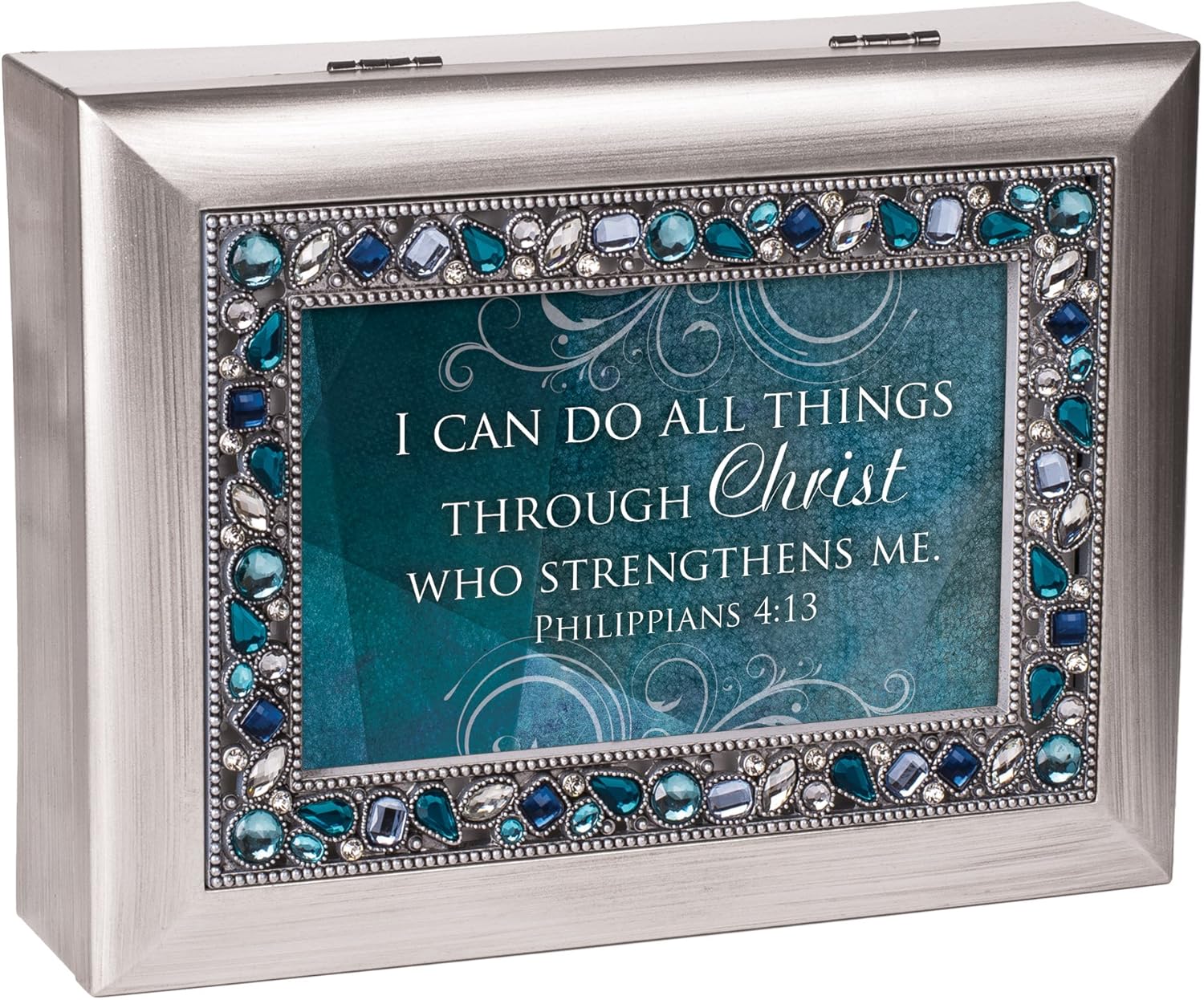 Cottage Garden Can Do All Things Through Christ Jewelry Box